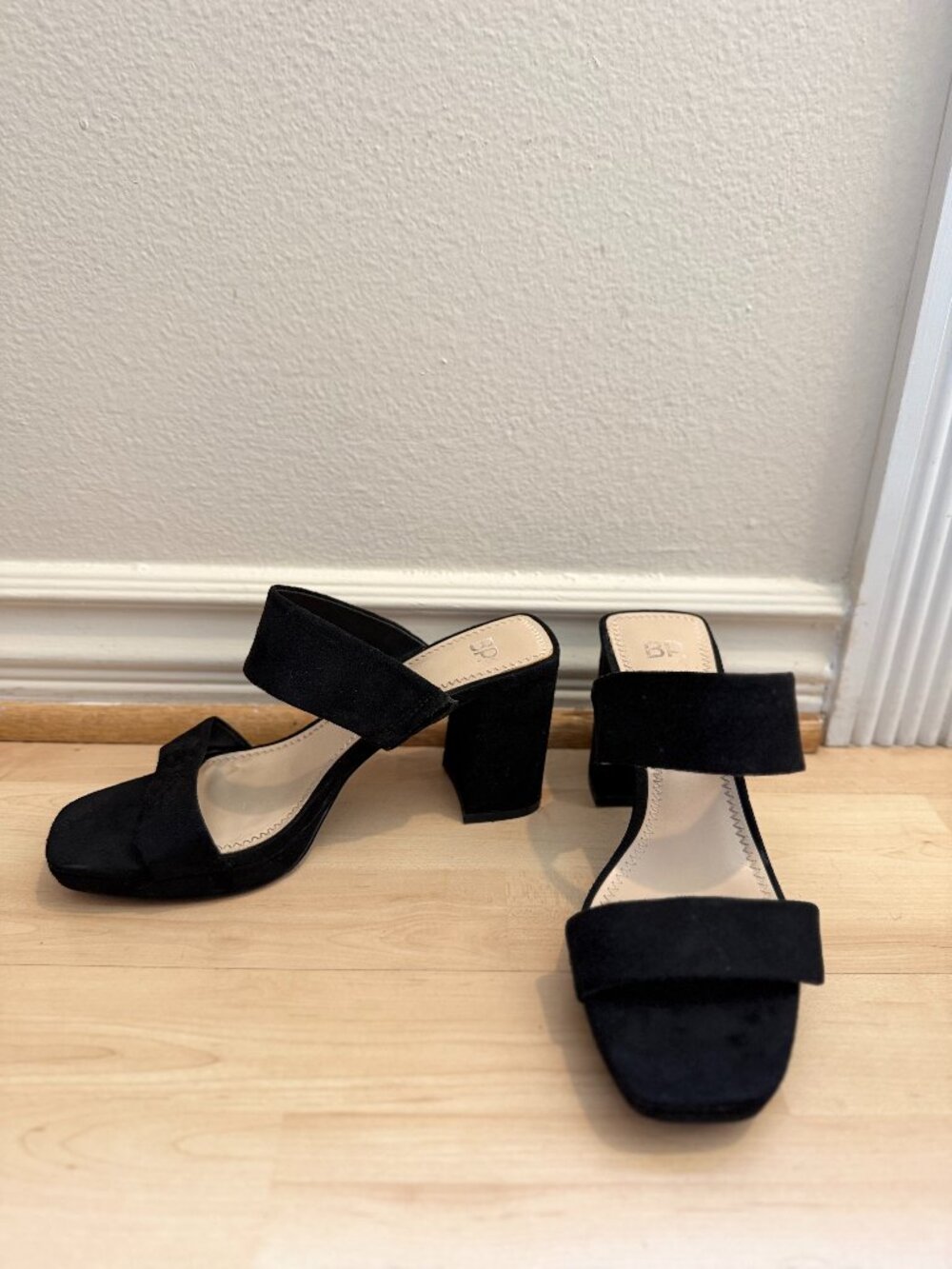 BP. Sofia Platform Suede Sandal Black 7